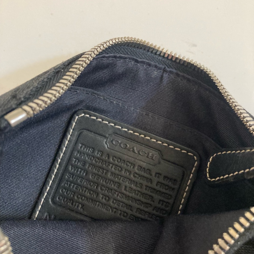 Vintage coach Demi mini handbag in black canvas and leather - Picture 2 of 11